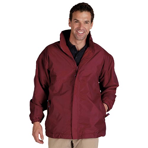 maroon waterproof jacket